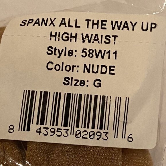 NWT Spanx All The Way Up High Waisted Tights Nude Size G New With Tags Shapewear - Picture 2 of 5
